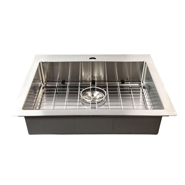 Nantucket SR2522-5.5-16 Pro Series Small Radius Topmount Single Hole Stainless Steel ADA Kitchen Sink