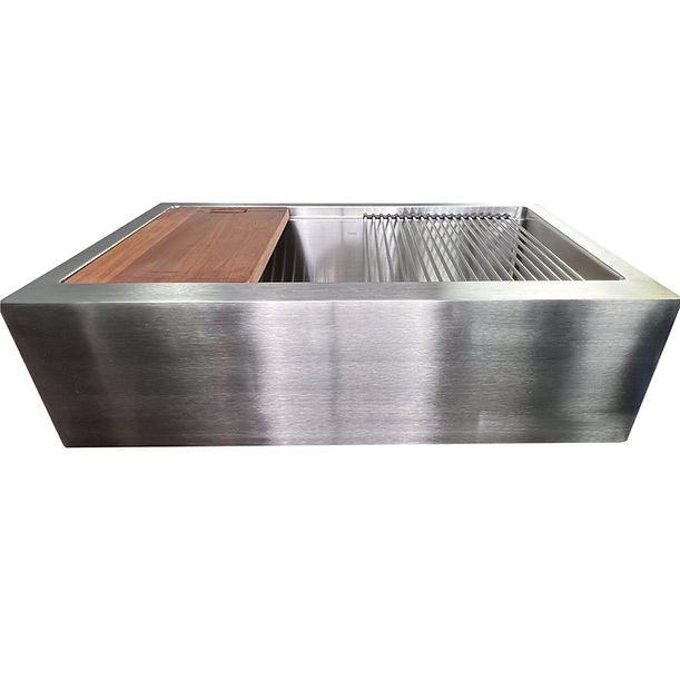 Nantucket 32" Single Bowl Workstation Farmhouse Stainless Steel Kitchen Sink