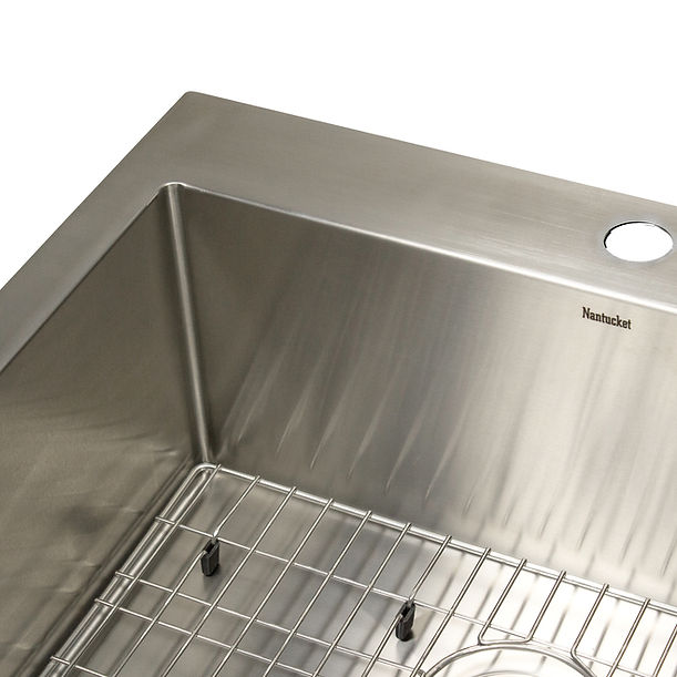 Nantucket AW2522-16 All Weather Small Radius Topmount Single Hole Stainless Kitchen Sink