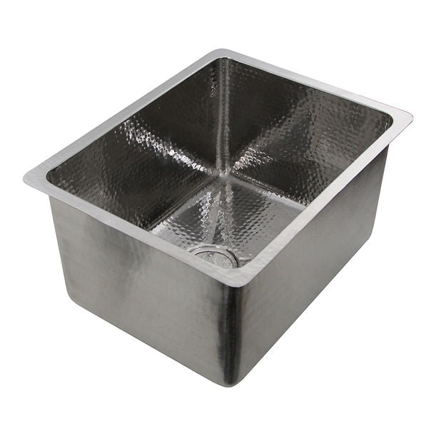 Nantucket 23" Hammered Stainless Steel Rectangle Kitchen/Laundry Sink