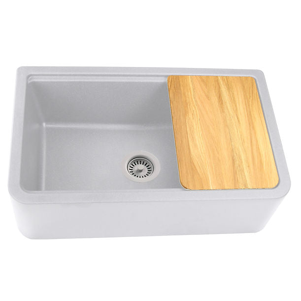 Nantucket 33" Reversible Workstation Granite Composite Apron Sink with Accessory Pack