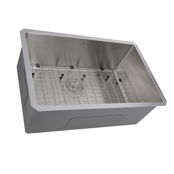 Nantucket SR2818 - Pro Series Rectangle Single Bowl Undermount Small Radius Corners Stainless Steel Kitchen Sink, 16 Gauge