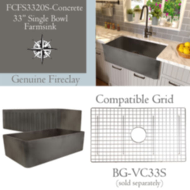 Nantucket 33" Farmhouse Fireclay Sink