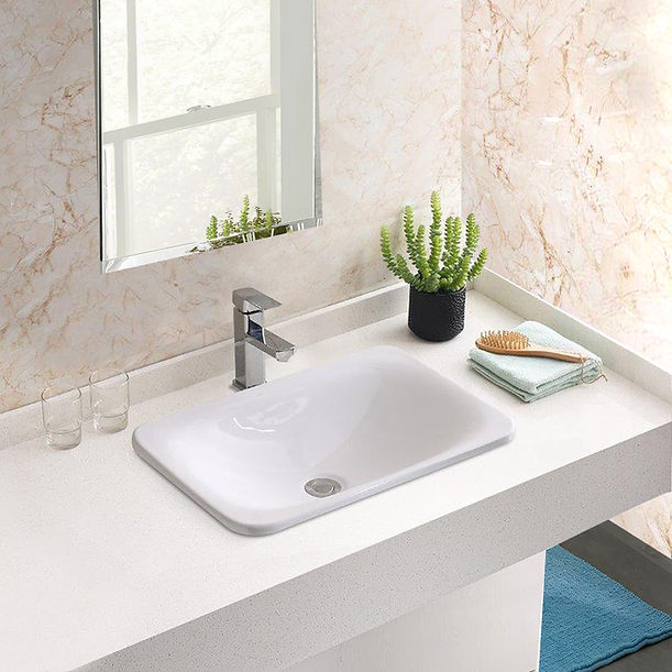 Nantucket 21" Rectangular Drop-In Ceramic Vanity Sink DI-2114-R
