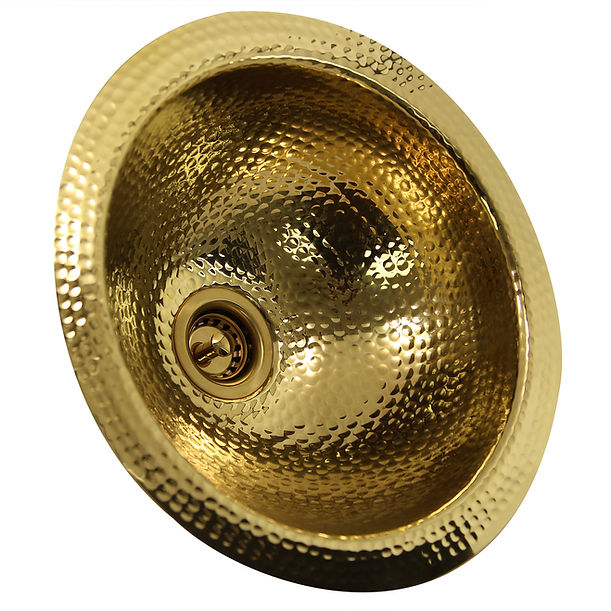 Nantucket ROB - 13" Hand Hammered Brass Round Undermount Bar Room Sink