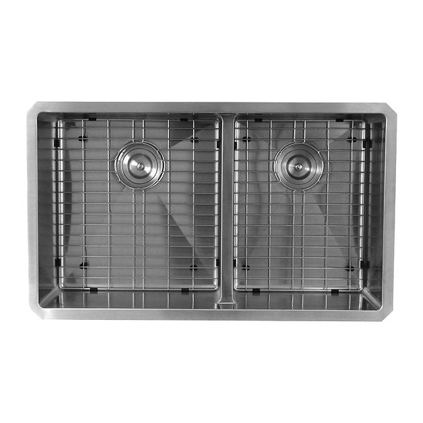 Nantucket Pro Series Large Rectangle Double Bowl Undermount Small Radius Corners Stainless Steel Kitchen Sink