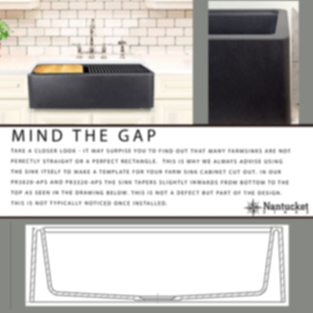 Nantucket 33" Reversible Workstation Granite Composite Apron Sink with Accessory Pack