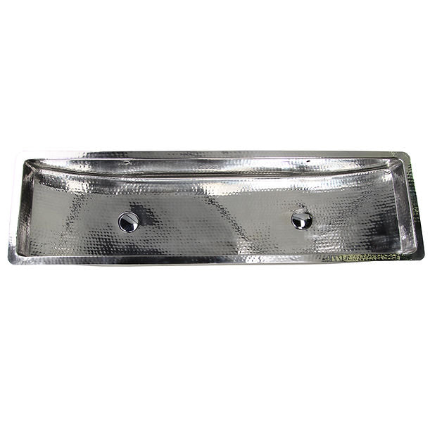 Nantucket TRS48-OF Stainless Steel Double Trough Undermount Bathroom Sink with Overflow