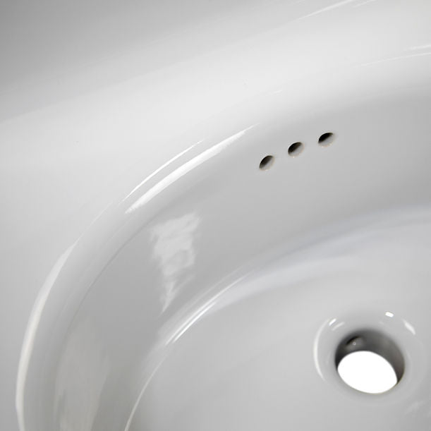 Nantucket Fireclay 30s Style Sink in all White with rounded front
