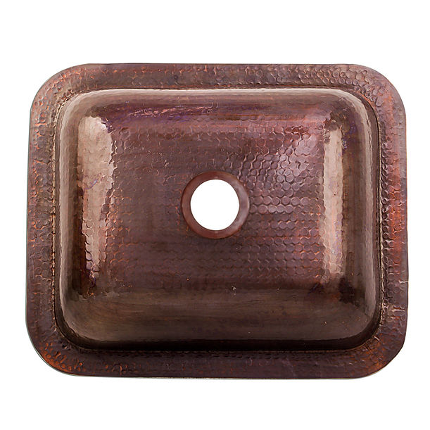 Nantucket REHC-2.5 - Hammered Copper Rectangle Bar Sink
