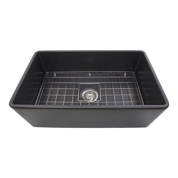 Nantucket - T-FCFS30G 30" Bluff Grey Fireclay Farmhouse Kitchen Sink