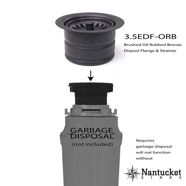 Nantucket Sink 3.5" Extended Flange Disposal Kitchen Drain