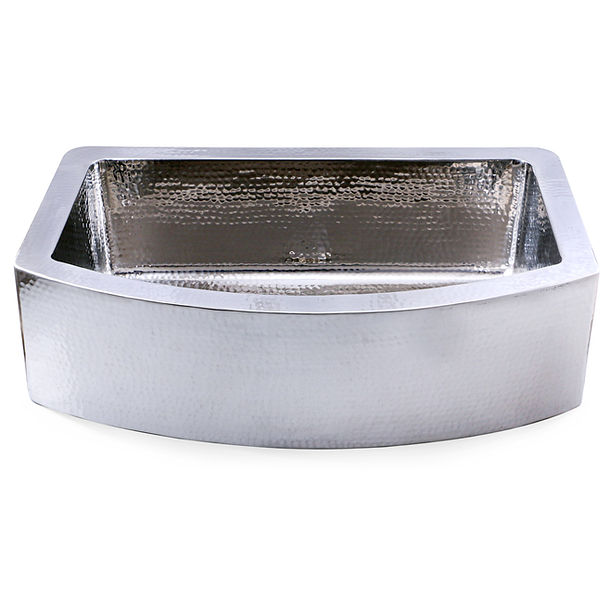 Nantucket Brightwork Collection Hammered Stainless Steel Large Single Bowl Prep Station Sink