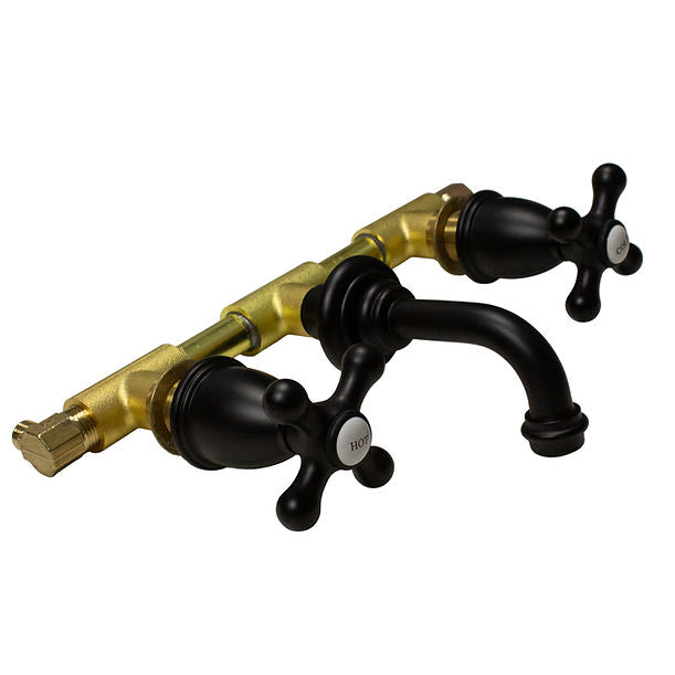 Victorian Collection Bathroom Faucet with Short Spout Finished in Matte Black