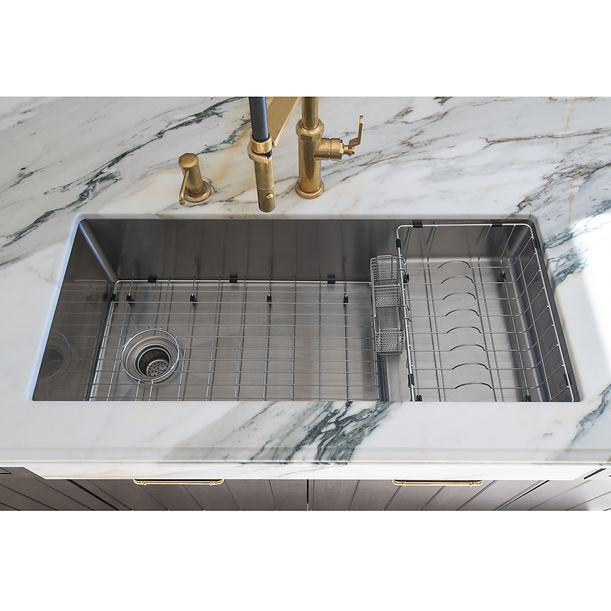 Nantucket STEPPE3918 Pro Series Undermount Stainless Steel Kitchen Sink with Compatible Accessories