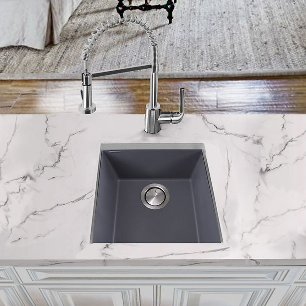 Nantucket 17" Single Bowl Undermount Granite Composite Bar-Prep Sink