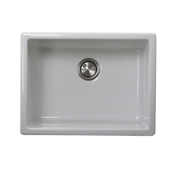 Orleans Collection Italian Fireclay 24" Fireclay Undermount / Topmount Sink