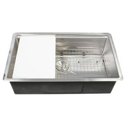 Nantucket AW-PS-3219-16 All Weather Prep Station Small Radius Undermount Stainless Sink with Accessories