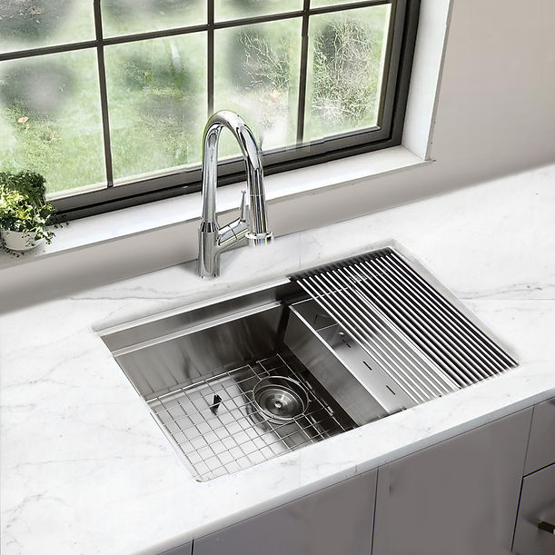 Nantucket SR-PS-3220-16 - 32" Professional Prep Station Small Radius Undermount Stainless Kitchen Sink with Accessories