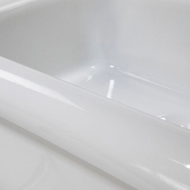 Nantucket Fireclay 30s Style Double Bowl Sink with White Bowls
