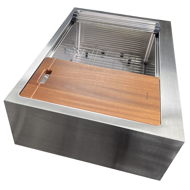 Nantucket 32" Single Bowl Workstation Farmhouse Stainless Steel Kitchen Sink