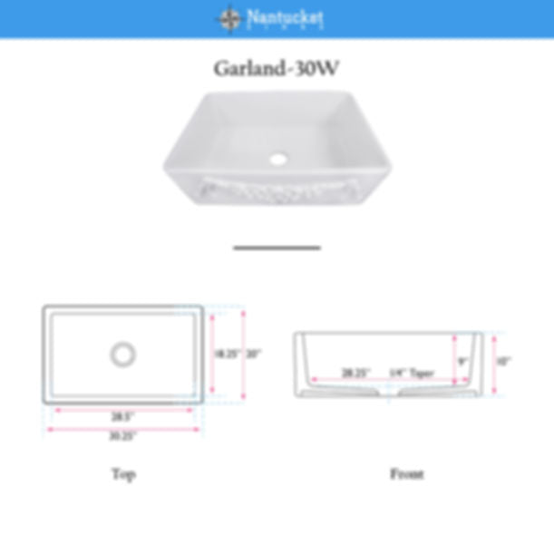 Farmhouse Fireclay Apron Sink with an embossed decorative design