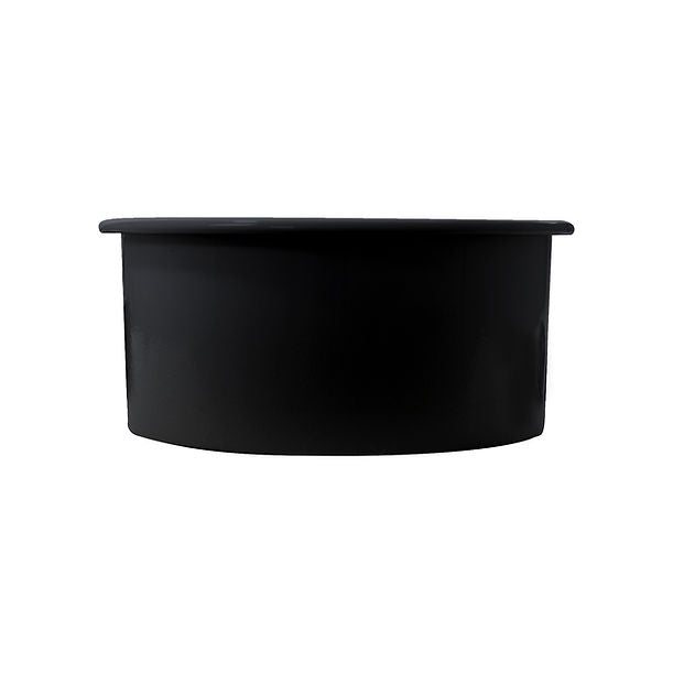 Nantucket 18" Fireclay Round Bar-Prep Sink In Matte Black
