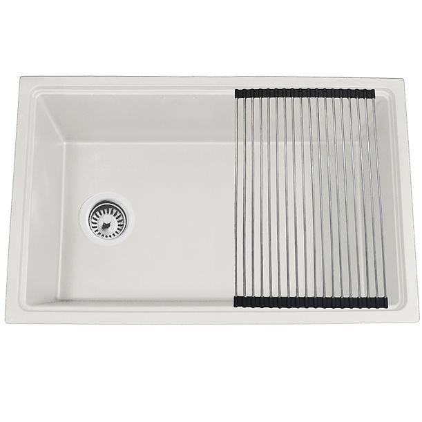 Nantucket 30" Dualmount Granite Composite Prep-Station with Side Set Drain