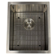 Nantucket AW1518-16 - 15" All Weather Rectangle Undermount Small Radius Stainless Steel Bar/Prep Sink