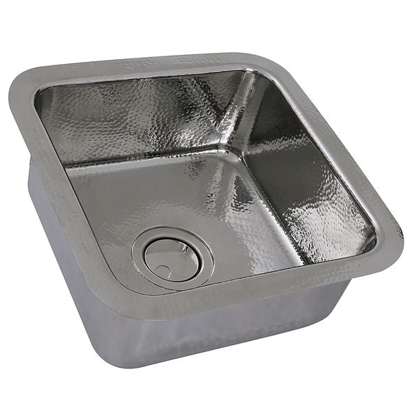 Nantucket SQRS-7 16.5" Square Hammered Stainless Bar Sink