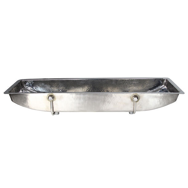 Nantucket TRS48-OF Stainless Steel Double Trough Undermount Bathroom Sink with Overflow