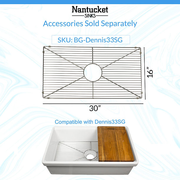 Nantucket Stainless Steel Bottom Grid BG-DENNIS33SG