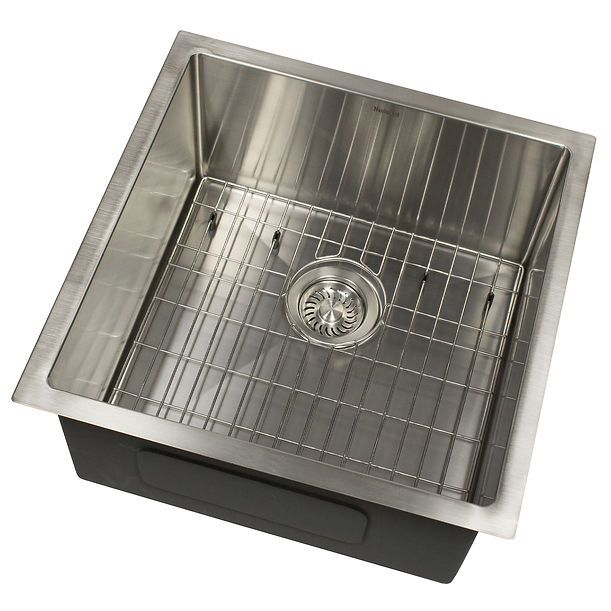 Nantucket AW1919-16 All Weather Prep-Station Single Bowl Undermount Stainless Steel Entertainment Sink