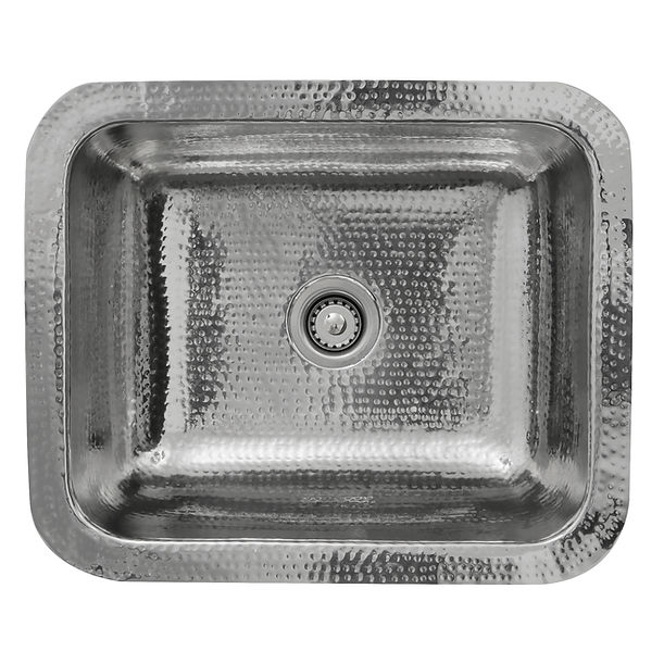 Nantucket RES - 17.5" Hammered Stainless Steel Rectangle Bar Sink