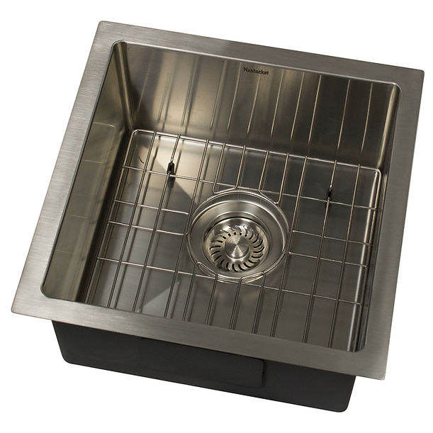 Nantucket AW1515-16 - 15" All Weather Collection Square Undermount Small Radius Stainless Steel Bar/Prep Sink