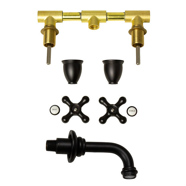 Victorian Collection Bathroom Faucet with Short Spout Finished in Matte Black