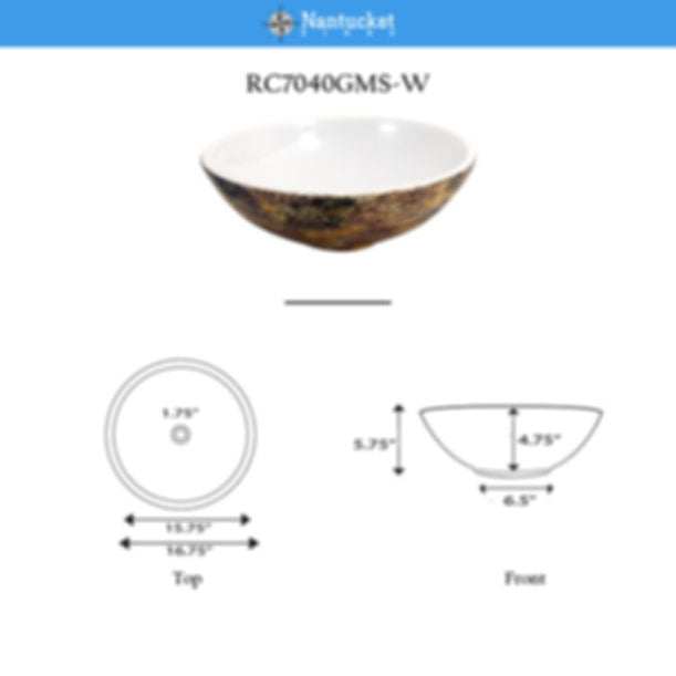 Nantucket Drake Fireclay Hand-decorated Vanity Sink