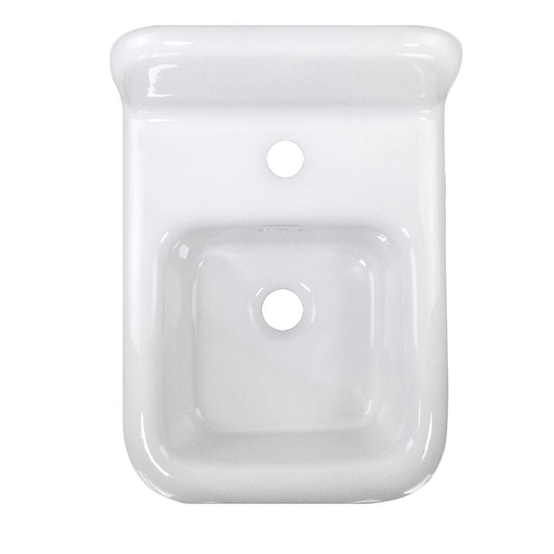 Nantucket Victorian Collection White with Black Skirt - 20" Wall Mount Sink with holes for deck mounted faucets