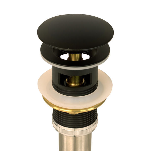 Nantucket Matte Black Finish Umbrella Drain With Overflow NS-UDMB-OF