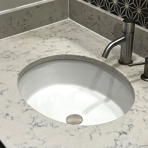Flat Bottom Oval Undermount Sink - White - 17x 14 - Bowl depth 4.5
