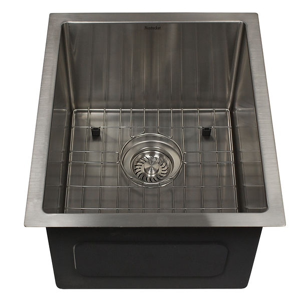 Nantucket AW1518-16 - 15" All Weather Rectangle Undermount Small Radius Stainless Steel Bar/Prep Sink