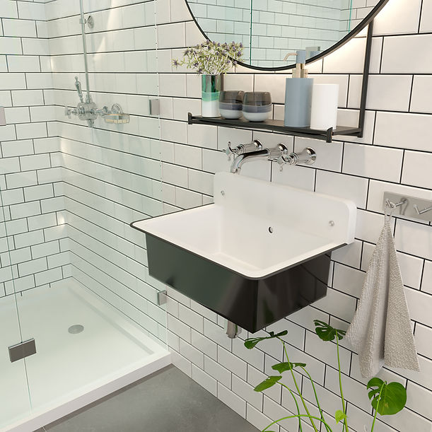 wallmount bucket sink Overflow