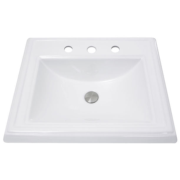 Nantucket 23" Rectangular Drop-In Ceramic Vanity Sink DI-2418-R8