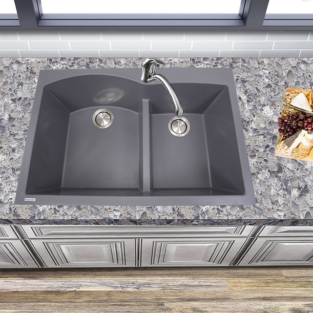 Nantucket 60/40 Double Bowl Dual-mount Granite Composite