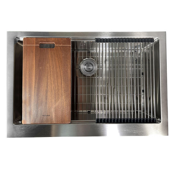 Nantucket 32" Single Bowl Workstation Farmhouse Stainless Steel Kitchen Sink