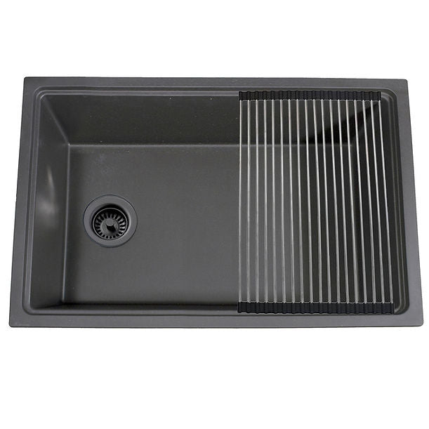 Nantucket 30" Dualmount Granite Composite Prep-Station with Side Set Drain