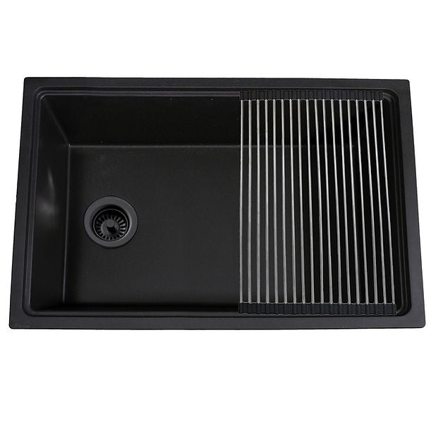Nantucket 30" Dualmount Granite Composite Prep-Station with Side Set Drain