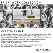 Nantucket TRB-1914-OF - 21" Hand Hammered Brass Rectangle Undermount Bathroom Sink with Overflow