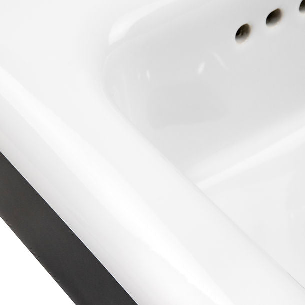 Victorian Collection White 20" Wall Mount Sink with holes for deck mounted faucets