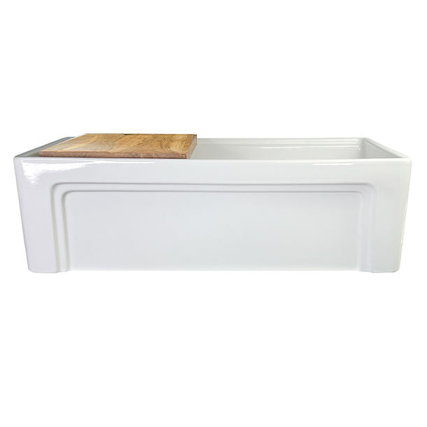 Nantucket 33" Double Bowl Workstation Fireclay Apron Sink with Cuttingboard